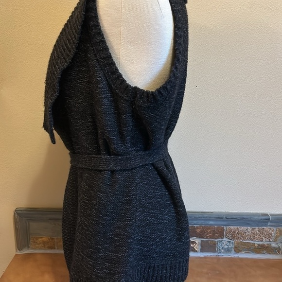 Classiques Entier Charcoal Sleeveless Tie Front Cardigan Women’s Medium - Picture 4 of 8